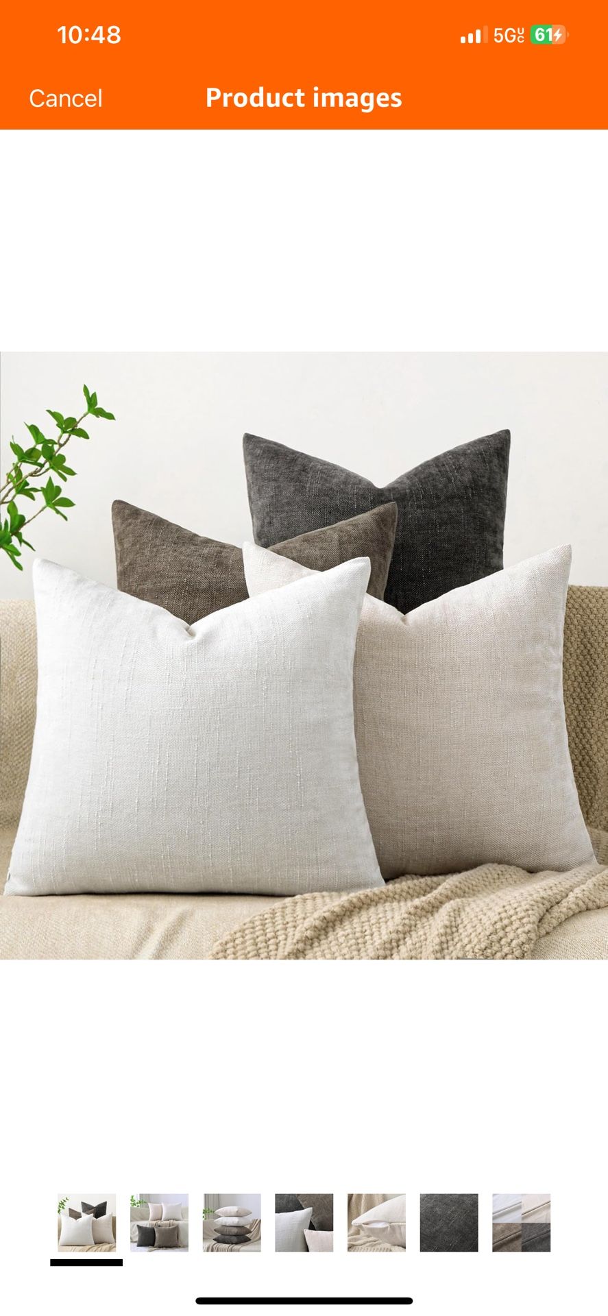 Set of 4 Soft Textured Decorative Throw Pillow Covers 18x18 Inch Cozy Farmhouse Cushion Cover Square Accent Pillow Cases for Bed Couch Sofa Living Roo