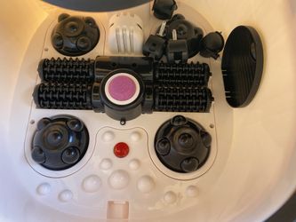 Foot Spa Bath Massager with Automatic Shiatsu Massaging Rollers and Maize Roller and Heat Bubbles Multi-Mode, Auto Pedicure Stone,Temperature Control