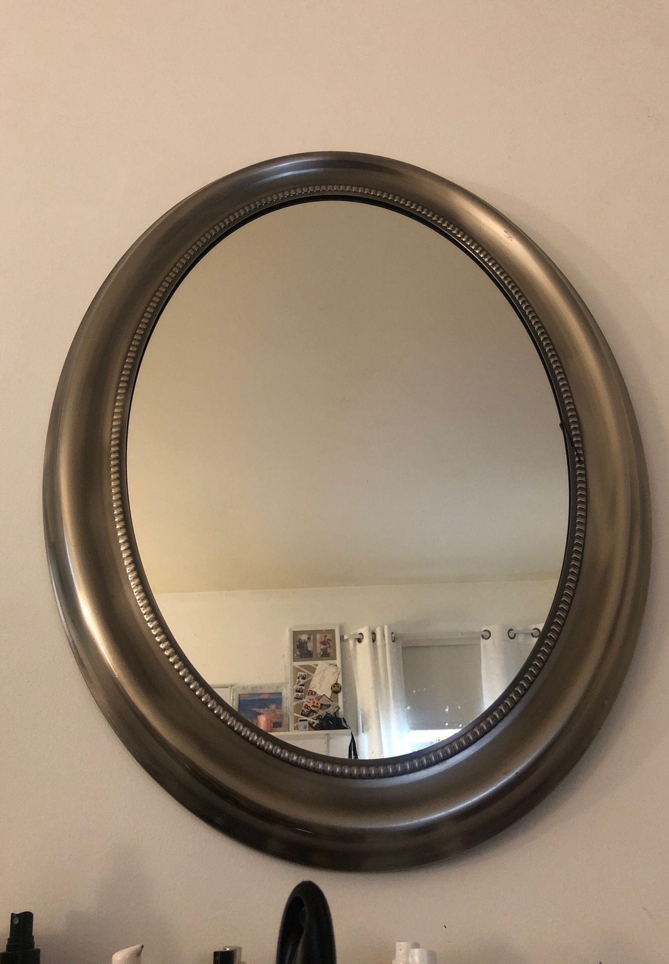 Round Silver Mirror