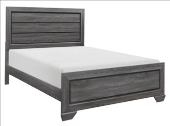 Rustic King Bed Gray Modern Farmhouse Excellent condition