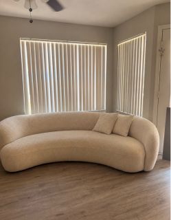 Curved Boucle Couch