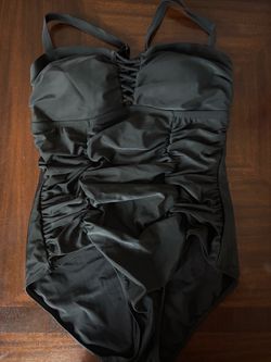 Torrid Black One-Piece Ruched Swimsuit