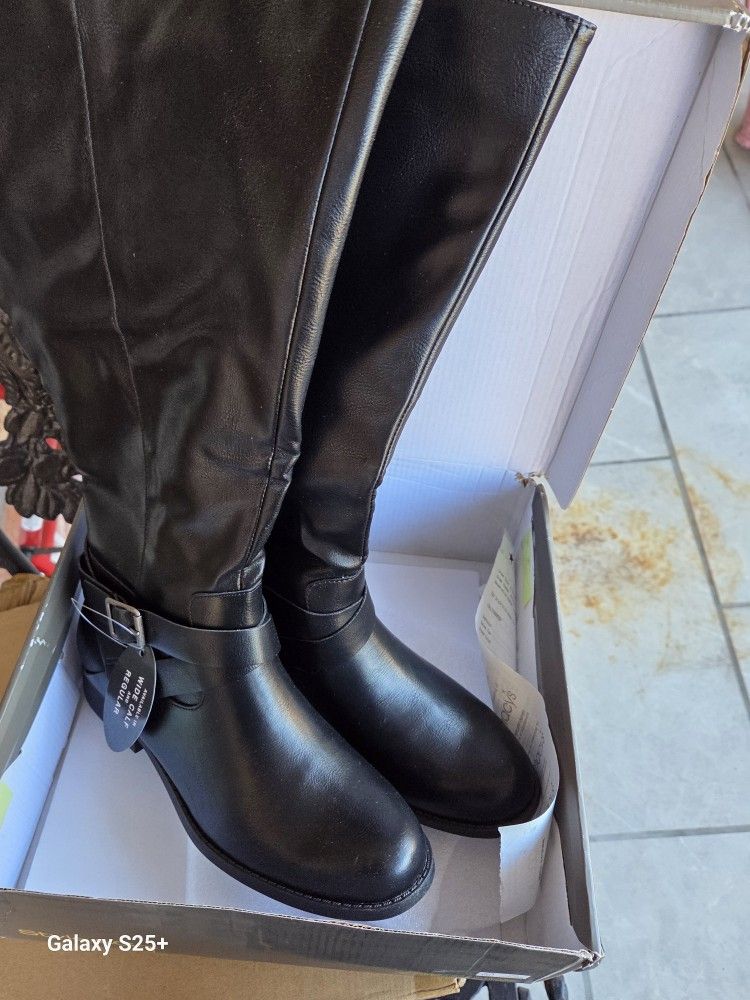 faux leather boots size 8