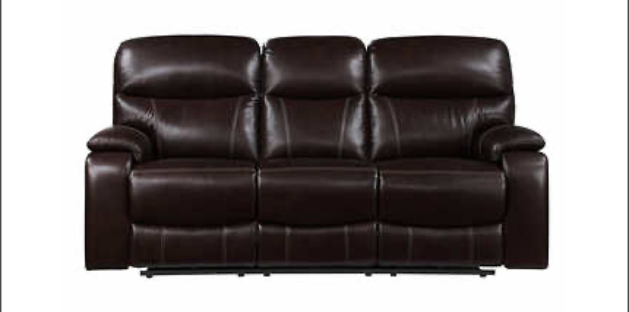 Brown Power Leather Recline sofa For Sale