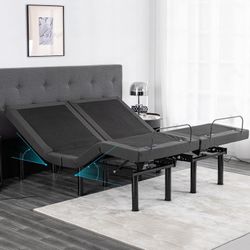 king dual zone motorized bed frame