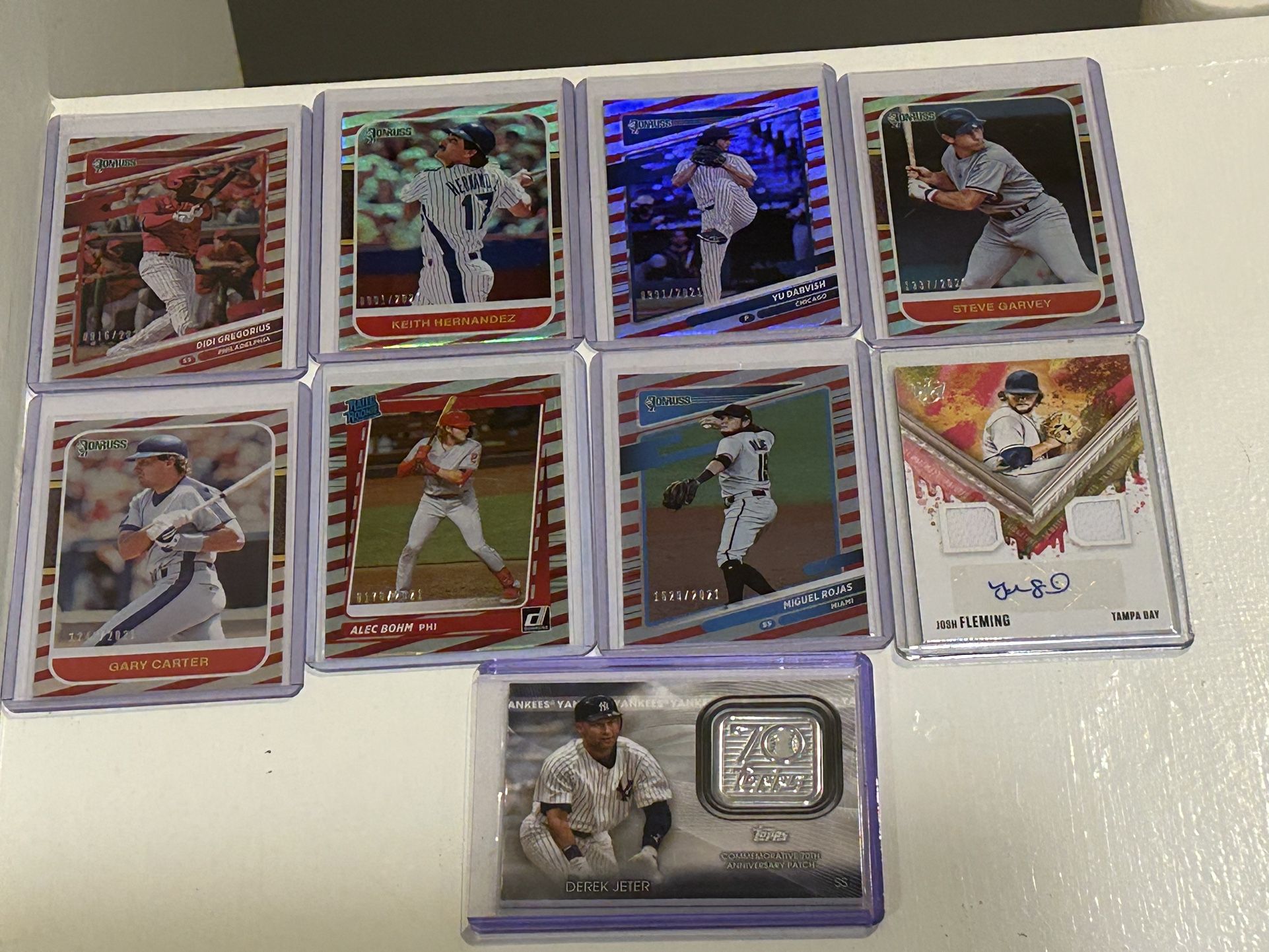MLB Baseball Card Lot Of 9 (Numbred, Patches, Auto)