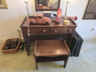 Antique Vanity (Mirror & Items On Table not Included)
