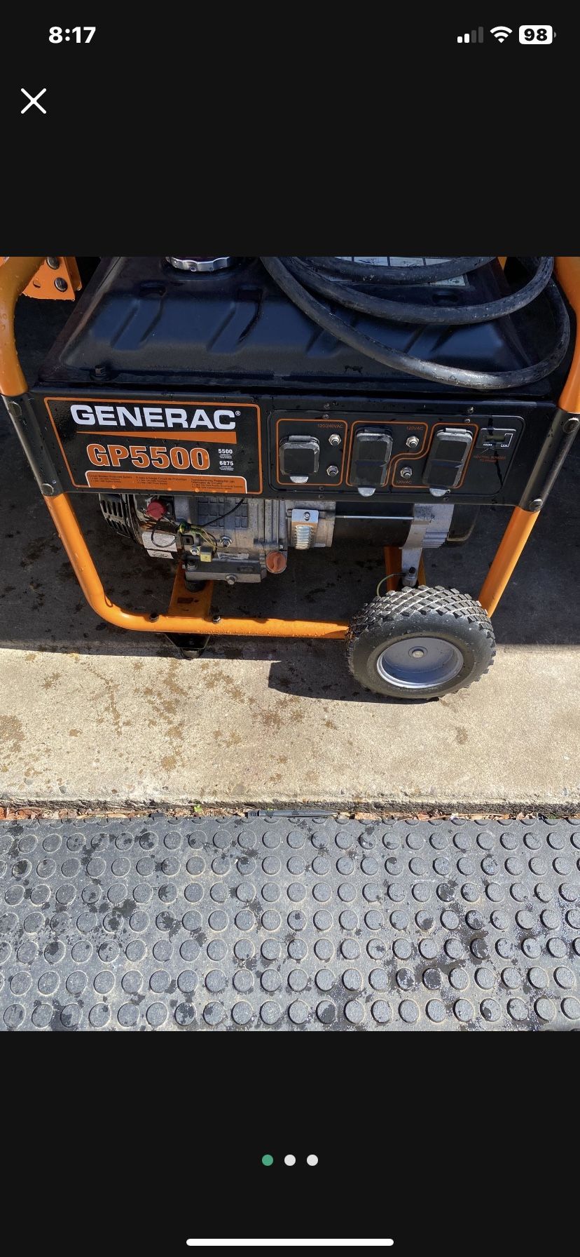 Generac 5500 Watt Generator Runs New Low Hours 