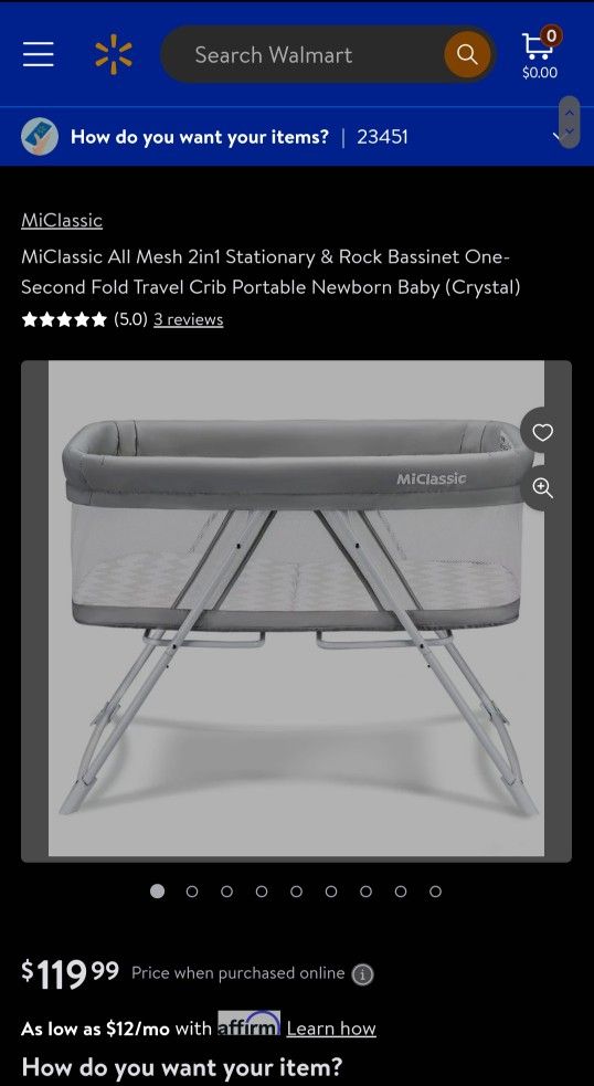 Miclassic 2 in 1 bassinet sale