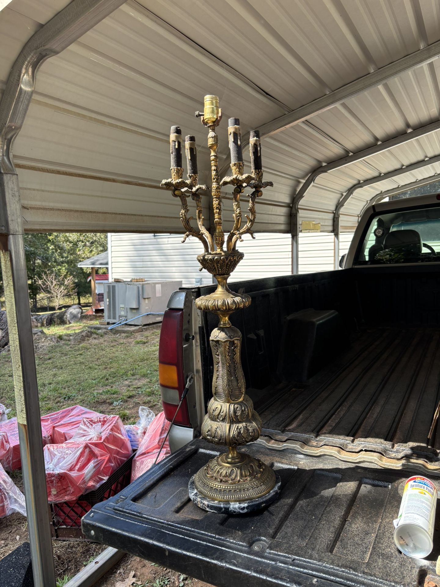 Old Heavy Brass Lantern (used) Need To Replace The Electrical Cord…