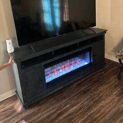 stand with electric fireplace