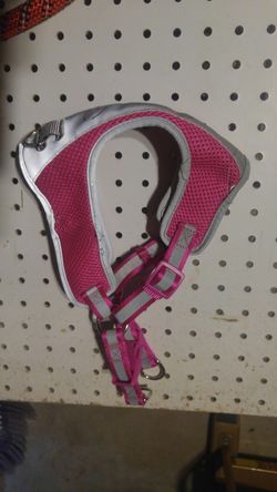 Small pink reflective dog harness