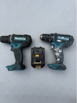 2 Makita 18V Cordless Drills XFD10 + Battery – Both Work Great