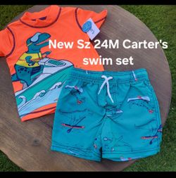 New Boys Size 24M Carter's summer swim set