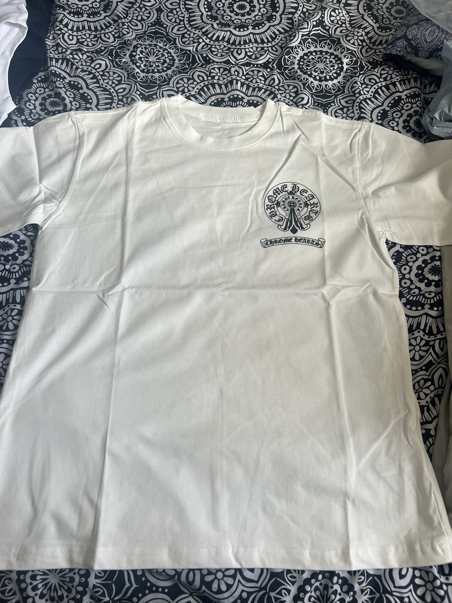 White Chrome Heart Tee