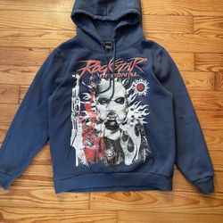 Rockstar navy blue hoodie with red accents
