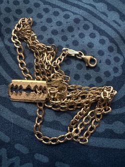 Gold  Necklace 22”   14k and Pendant 10k real gold