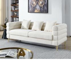 81 Inch 3 Seater Couch,Straight Shaped Sofas with 3 Pillows,Sofa Chair for Living Room Home Office Hotel Apartment