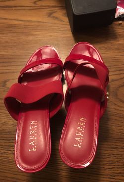 Size 9 Ralph Lauren slide on wedges
