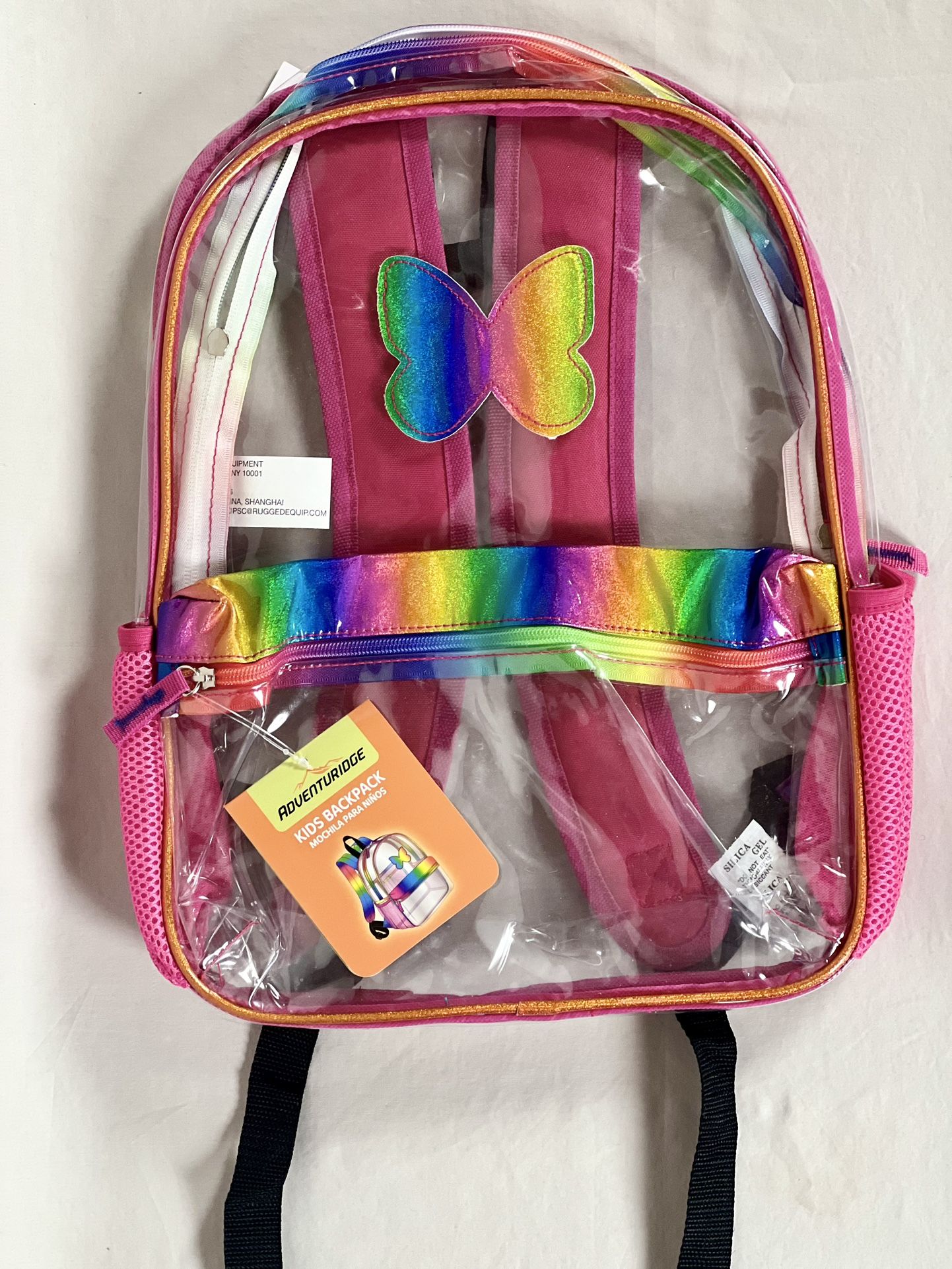 NEW Clear with Rainbow trim Kids Backpack