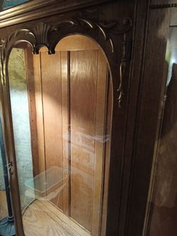 Antique Oak Display Cabinet