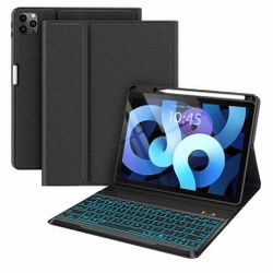 Keyboard Case for iPad Air 11-inch(M2 2024)/10.9-Inch Air 5th 4th Generation Case with Keyboard/Ipad Pro 11(4th/3rd/2nd/1st Gen)- 7 Backlit Detachable