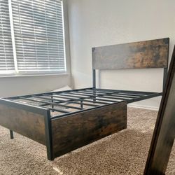 Full Size Bedframe With Storage Drawers 