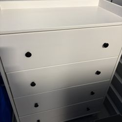 White Four Drawer Dresser 