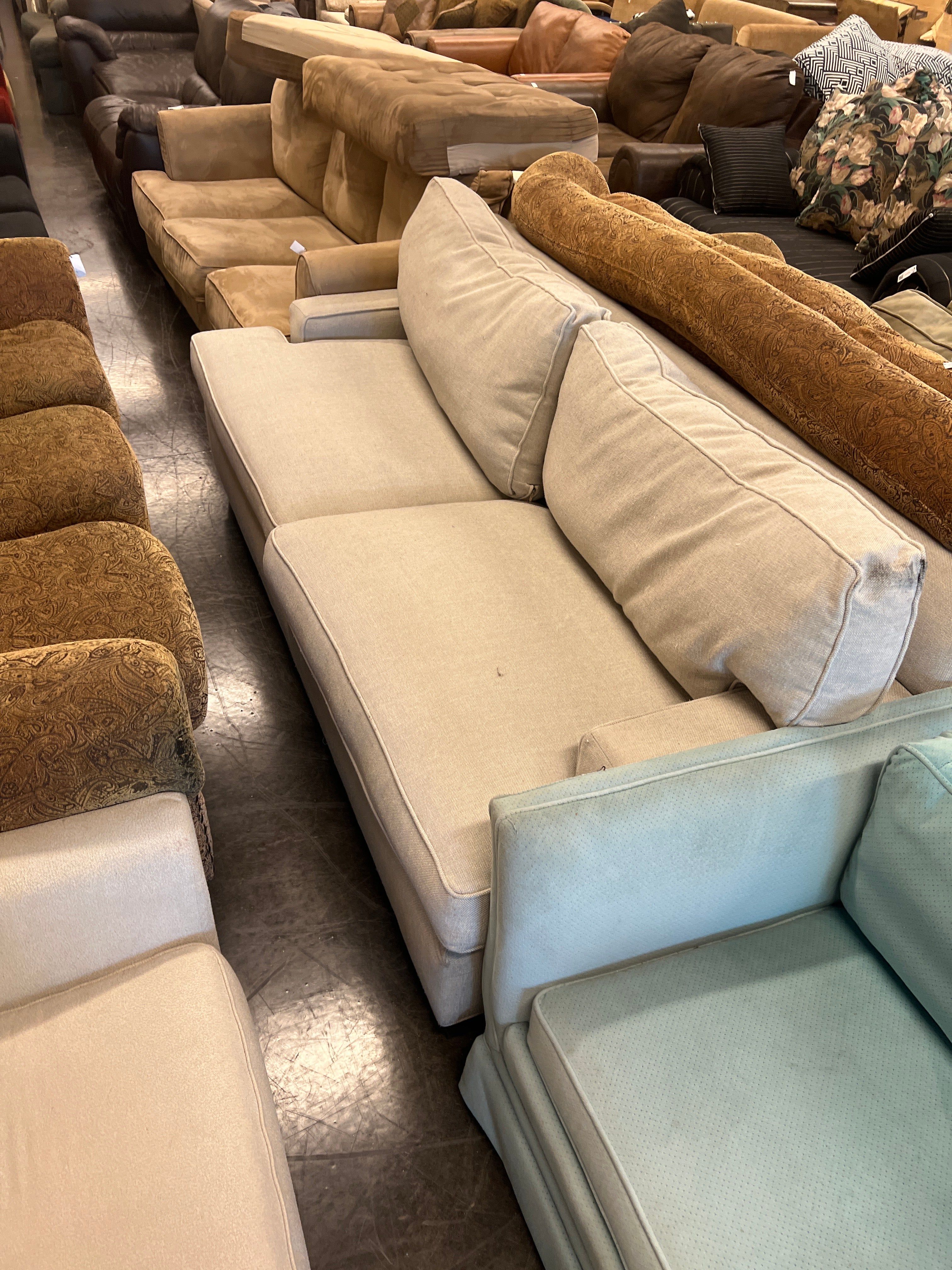 Joe Ruggiero Collection Sofa: Neutral Linen Daybed