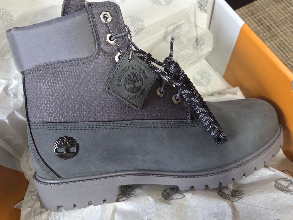 🔥MEN'S TIMBERLAND BOOTS SIZES 11.5 & 12 BOTH NEW W/BOX, DARK GREY,WATERPROOF 💲150 EACH TAKES THEM🔥