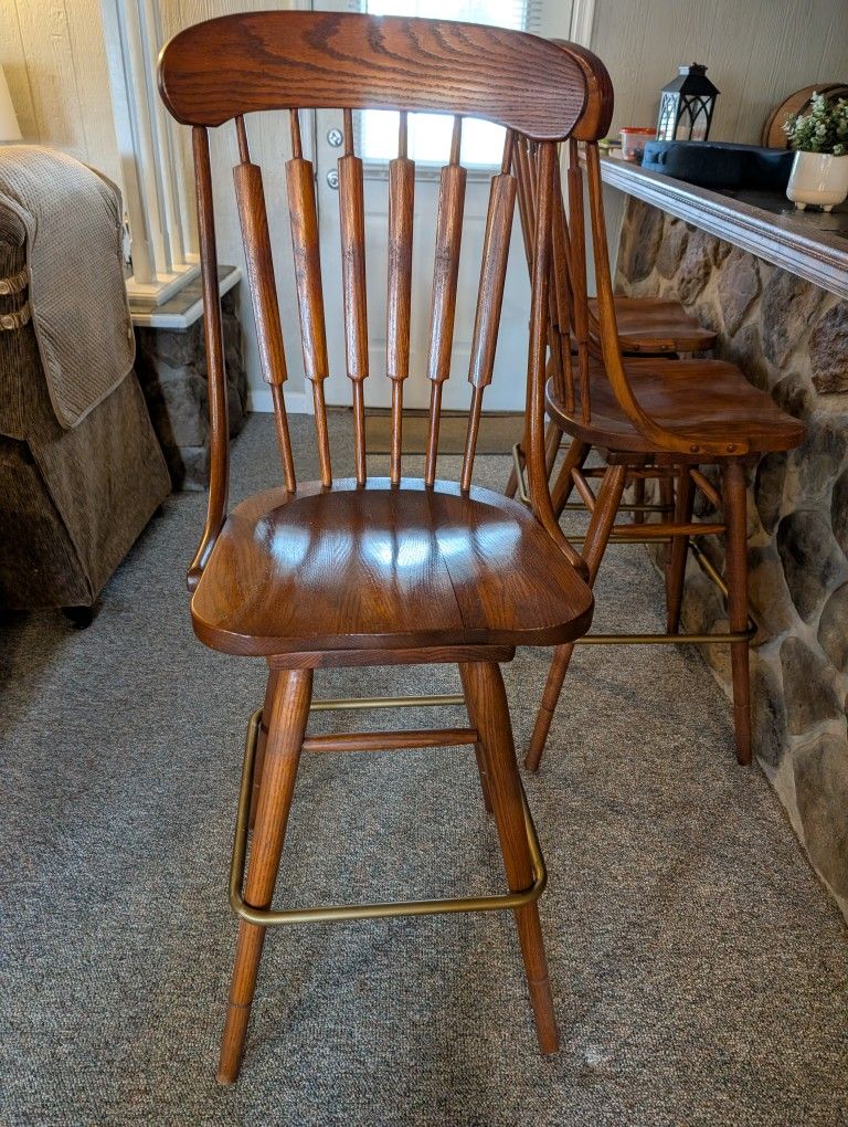 3 High Back Swivel Bar Stools