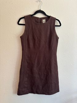 GAP Brown Linen Sleeveless Sheath Mini Dress