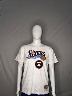 AAPE BAPE Philadelphia 76ers Mitchell & Ness M Shirt A Bathing Ape NWT