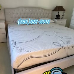 King Blue Gel Mattress And Box Set New Cama 