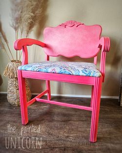 Art nouveau refinished vanity chair