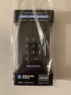 Secure Data keypad secure drive 250gb ssd encrypted external drive
