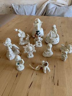 Collection Of 11 Vintage Christmas Snow Babies Figurines
