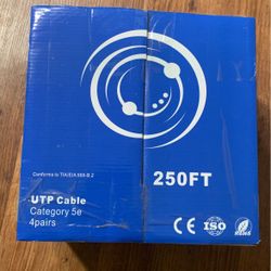 VIVO Gray 250ft Bulk Cat6, CCA Ethernet Cable, 23 AWG, UTP Pull Box, Cat-6 Wire, Indoor, Network Installations CABLE Brand New