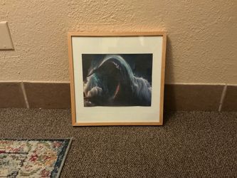 Framed Ocean Wave Print 15x15