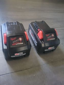Two Milwaukee M18 XC6.0 Batteries
