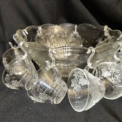Anchor Hoking Harvest Grapes Bunch Bowl w/ Cups
