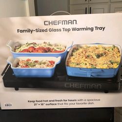 New Chefman Electric Warming Tray w/ Adjustable Temperature Control - Black ( reseda ca)
