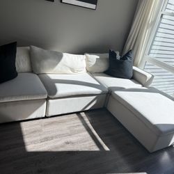 Beige / Cream 3 Person Sectional 