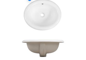 New In Box 13x10 inch Undermount Bathroom Sink - Oval Bathroom Sink White Ceramic Vessel Lavatory Basin with Overflow, Countertop Vanity Sink
