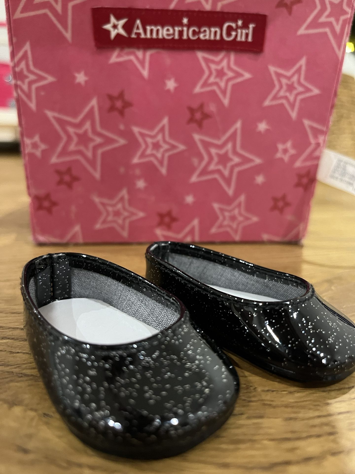 American Girl Doll Sparkly Black Flats