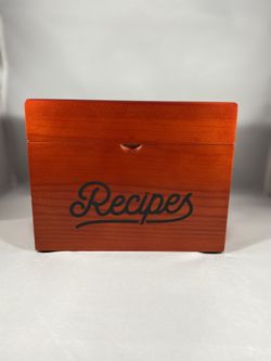 recipe box with phone and card slot holder, 100 blank 4x6 cards, 16 dividers