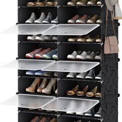 8 Tier Black Shoe Storage