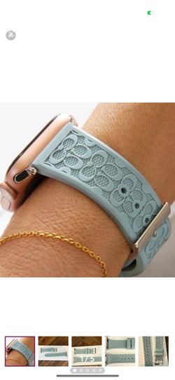 Coach Apple Watch Band 38-40mm Blue Grey Silver