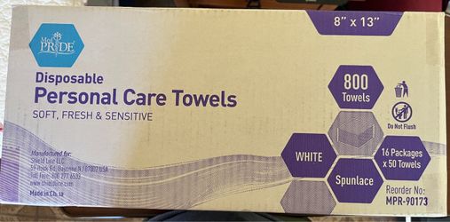 Med Pride Disposable Personal Care Towels – 800 Count – NEW Unopened