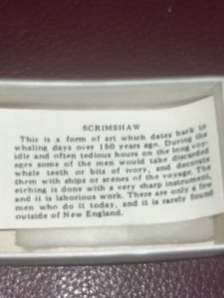 Scrimshaw 150 year old piece from ( New England )